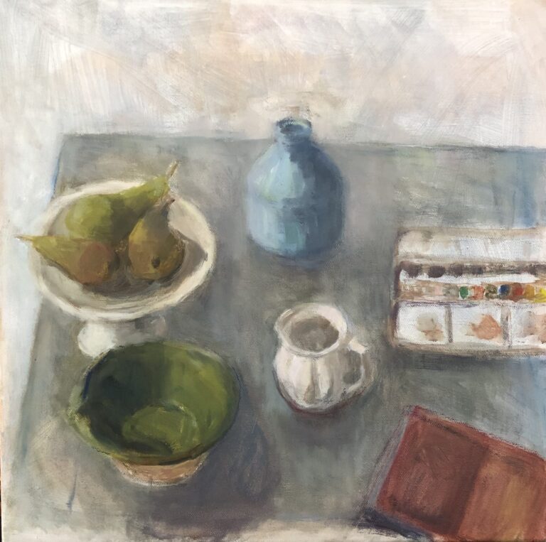 Still life with watercolor box