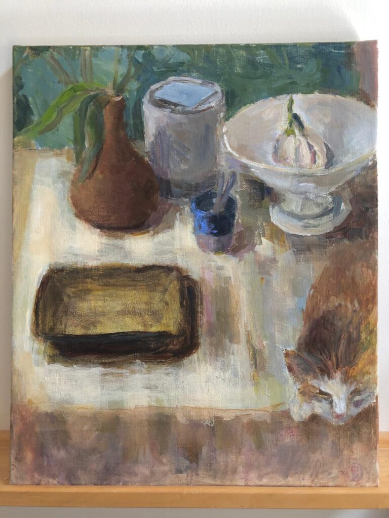 Still life with cat