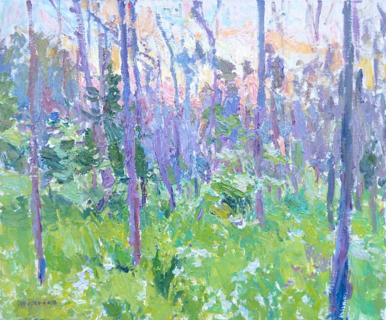 Le crépuscule dans la forêt (available price on demand)